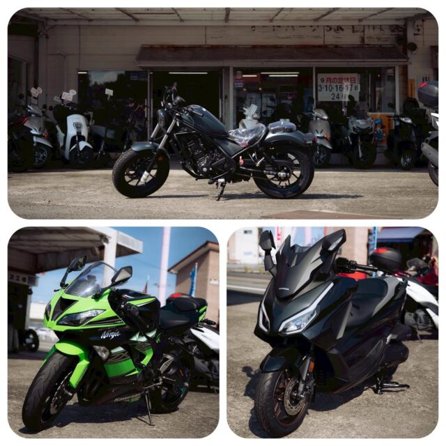 ロードスポーツバイク
大排気量が持つ、圧倒的な安心感と長距離の快適性。
高速道路での長距離移動も、タンデムでの走行も、ストレスを感じさせない力強い走りが魅力です。
ロングツーリングをしたい人や二人乗り（タンデム）での快適性を重視する人にオススメです😊

※写真のバイクは在庫切れの場合がございますので、購入を検討の方はお問い合わせ下さい。

#大型バイク #大型二輪 #Rebel250 #NinjaZX6R #フォルツァ #オートパークSKY #宮崎